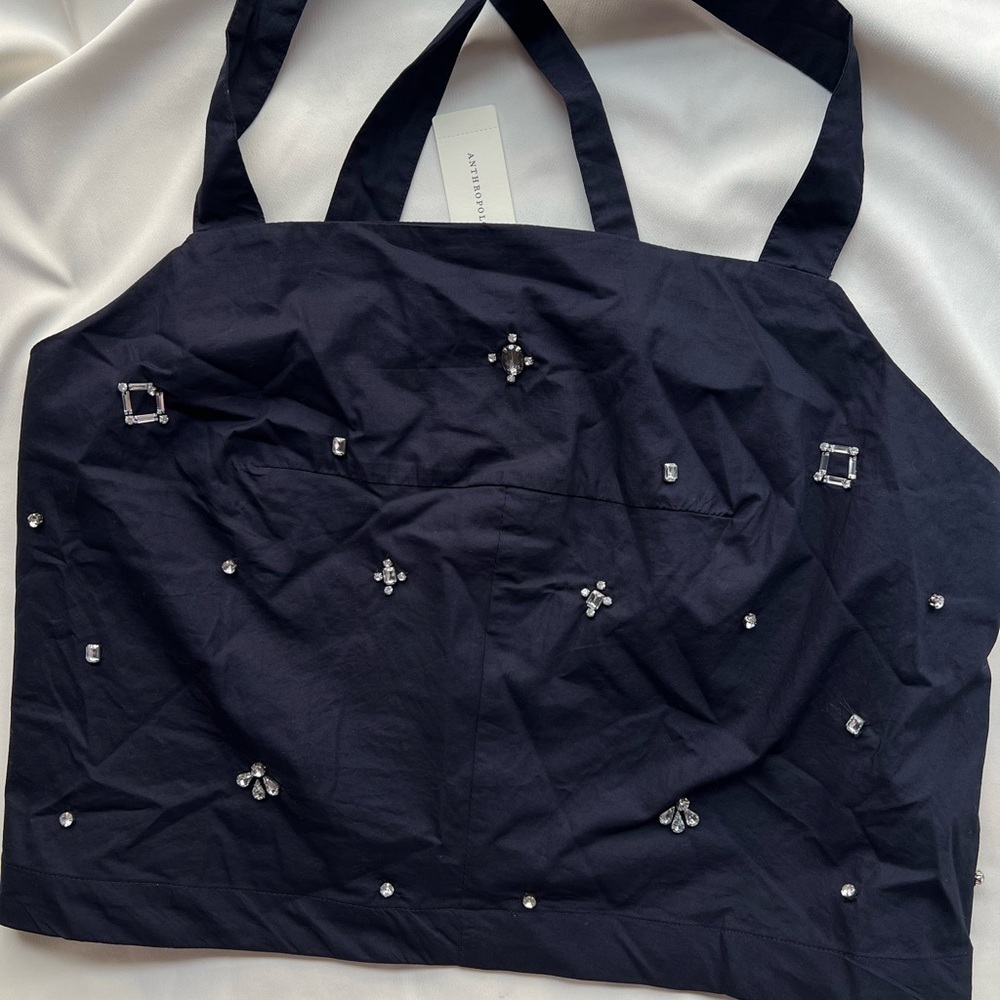 NWT Mauve Embellished Navy Top ✨💎 - Picture 2 of 5